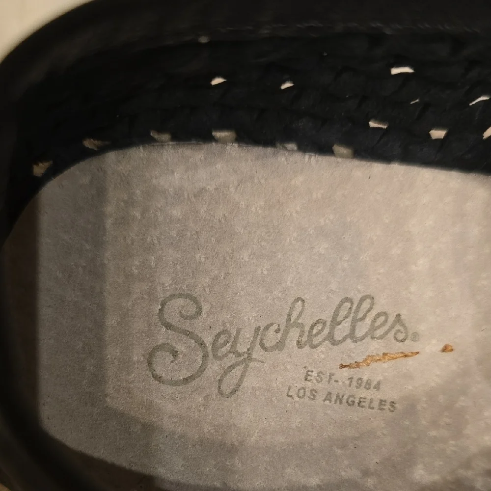 Seychelles Black Leather Espadrilles with Woven Texture Size 8 EUC From Dillards
